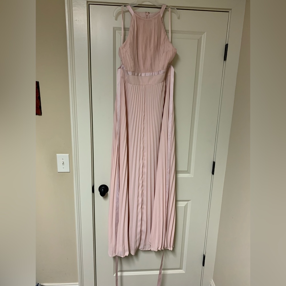 ASOS blush pink pleated bridesmaid dress size 8 worn once